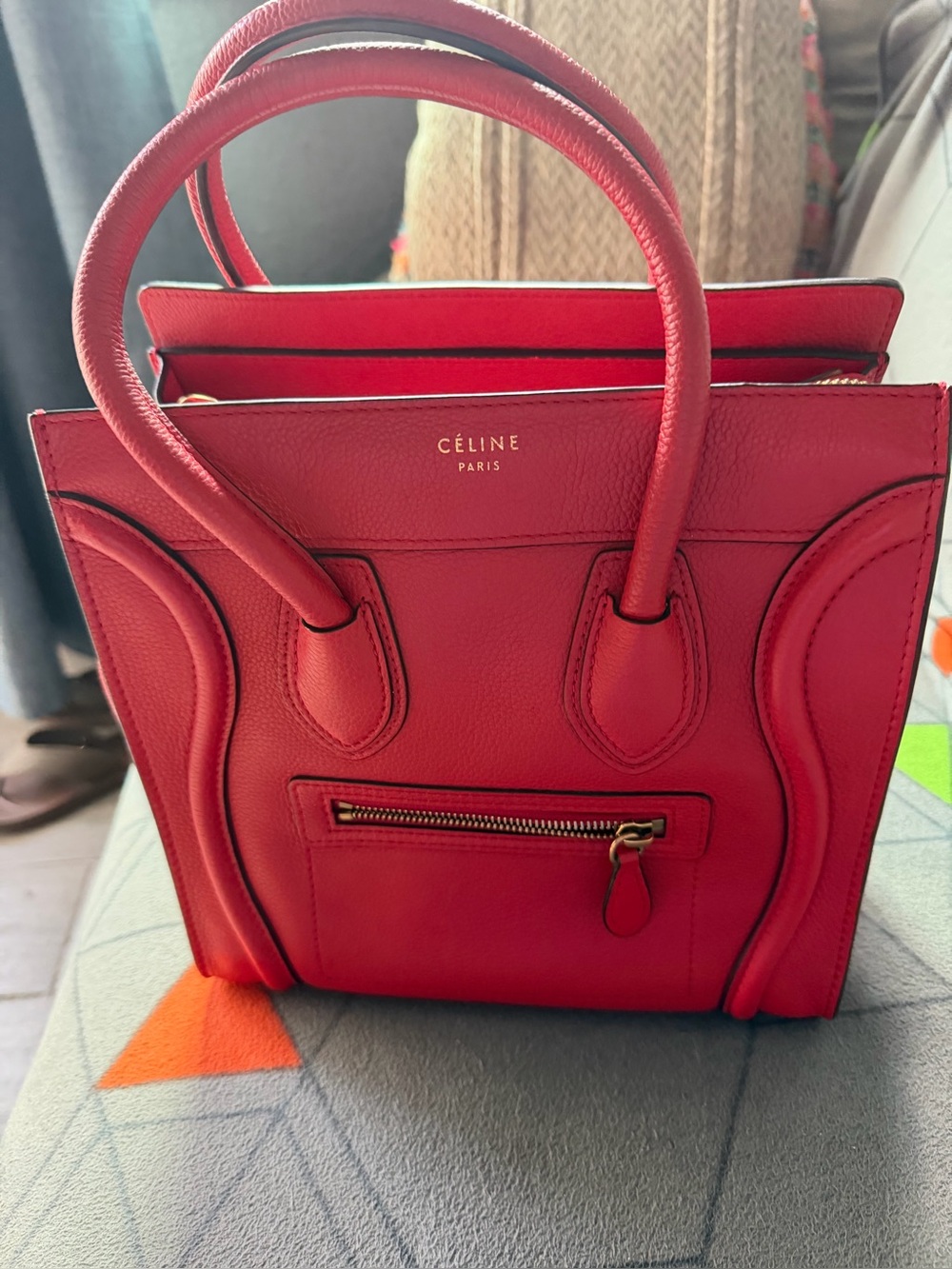 Celine Red Mini Luggage Tote